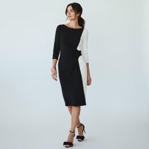 Lauren Ralph Lauren Black & White Colorblock Stretch Sheath Dress – Size 6